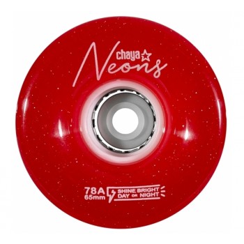 Chaya Neon LED Red Roller Skate Wheels (Pack of 4)