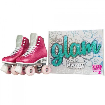 Crazy Glam Gliter Fashion Roller Skates - Pink Glitter