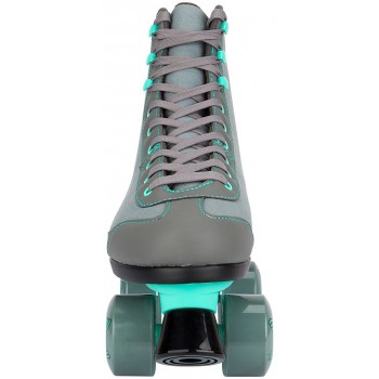 Nijdam Retro Roller Skates Nubuck - Gray/Green