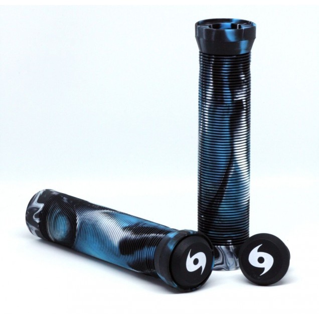 Storm Twister Scooter Grips - Black/White/Blue
