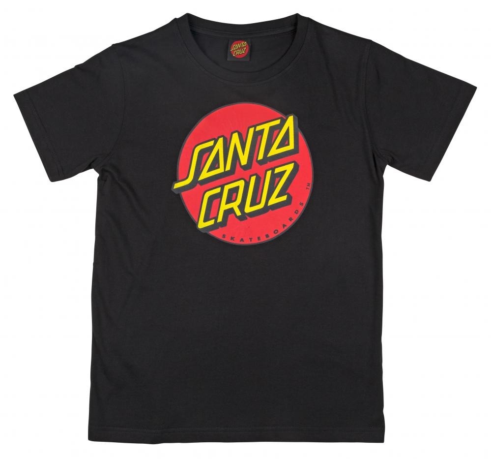 Santa Cruz Youth Classic Dot T Shirt Black Gosk8