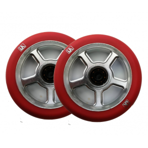 UrbanArtt S5 Scooter Wheels 110mm (Pair) - Red/Chrome