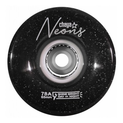 Chaya Neon LED Black Skate Wheels - 4-Pack