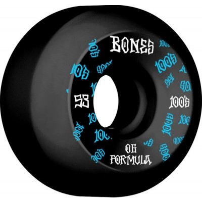 Bones V5 Sidecut Skateboard Wheels 53mm Black (Pack of 4)