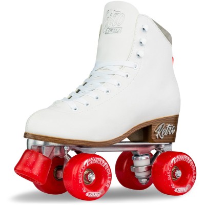Crazy Retro Classic Quad Roller Skates - White