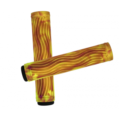 Raptor Slim Swirl Scooter  Grips - Yellow/Purple