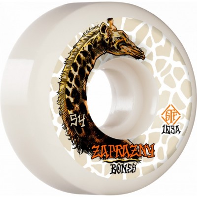Bones STF V5 Sidecut Zaprazny Giraffe II Skateboard Wheels - White (Pack of 4)