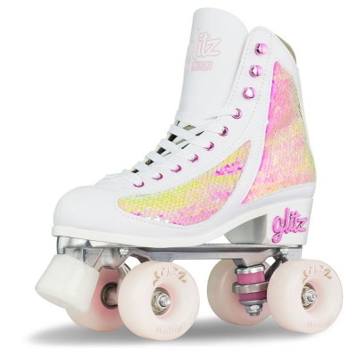 Crazy Glitz Sequin Fashion Roller Skates  - Pearl