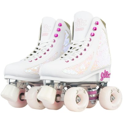Crazy GLITZ  Adjustable Sequin Fashion Roller Skates - PEARL