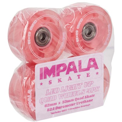 Impala Light Up Roller Skate Wheels (4pk) - Pink 