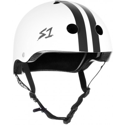 S One Lifer Helmet - White Gloss W/ Black Stripes
