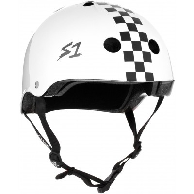 S One Lifer Helmet -  White Gloss with White Checkers