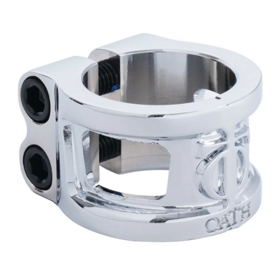 Oath Cage V2 Alloy 2 Bolt Scooter Clamp - Neo Silver