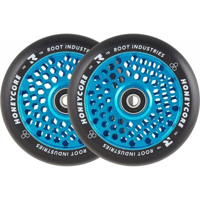 Root Honeycore Black Pro Scooter Wheels 110mm (Pair) - Blue