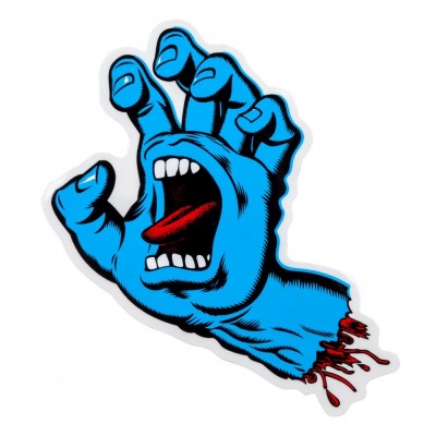 Santa Cruz Screaming Hand Sticker - Blue 3"