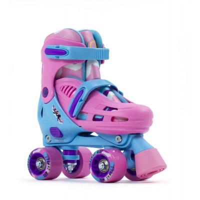 SFR Hurricane III Adjustable Quad Roller Skates - Pink/Blue 