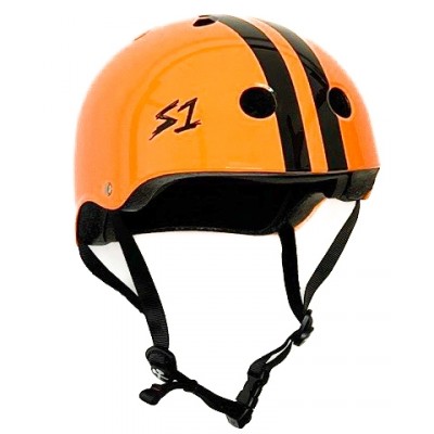 S One Lifer Helmet - Orange Gloss W/ Black Stripes