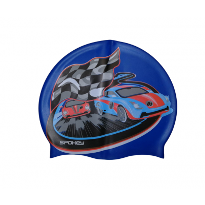 Spokey Silicone Swimming Cap Competitive Car - Blue