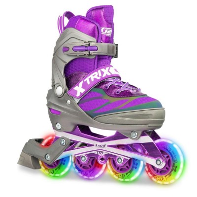Crazy Trix Adjustable Inline Roller Skates - Purple