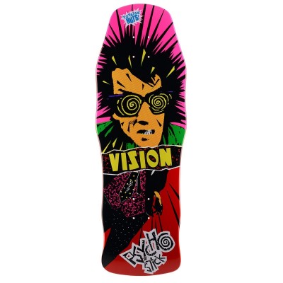 Vision Original Psycho Stick Skateboard Deck Red - 10" 