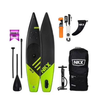 NKX Flash Inflatable SUP 12.6" - Black/Lime