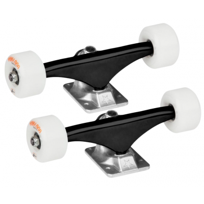 Mini Logo Skateboard Truck Assembly 8.0 /53mm Wheels/Bearings(x2) 8" - Black/Raw