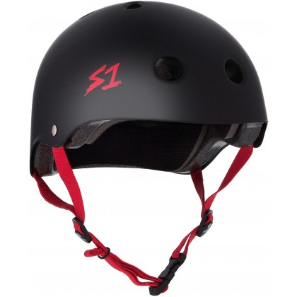 S One Lifer Helmet – Black Matte With Red Straps