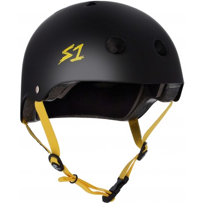 S One Lifer Helmet – Black Matte With Yellow Straps