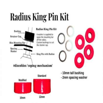 Radius King Pin Roller Skate Kit 93A - Red
