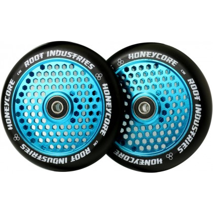 Root Honeycore Black Pro Scooter Wheels 120mm (Pair) - Sky Blue