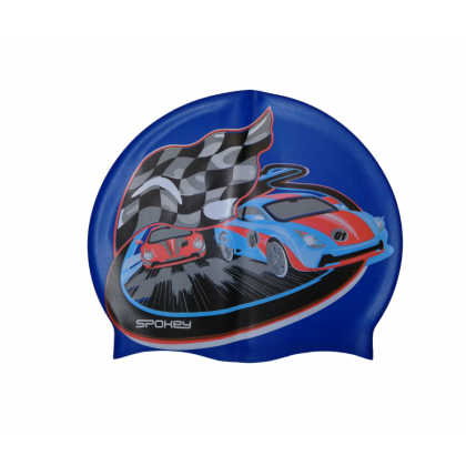 Spokey Kids Silicone Swimming Cap Competitive Car - Blue